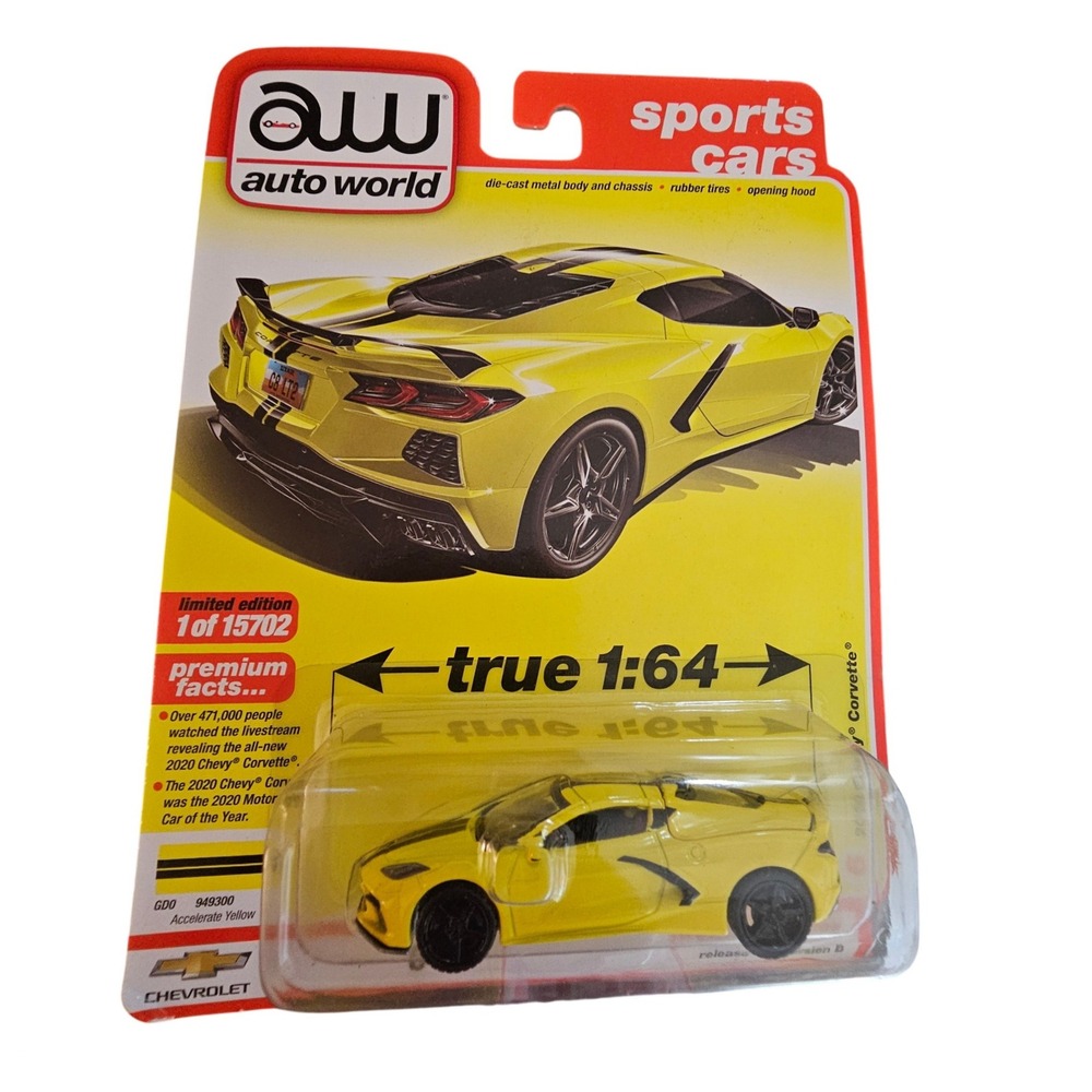 Auto World 2020 Chevy Corvette Accelerate Yellow 1:64 Diecast 2021 Release 4 B